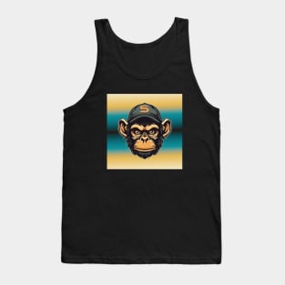 Chimpanzee monkey with a cap Tank Top